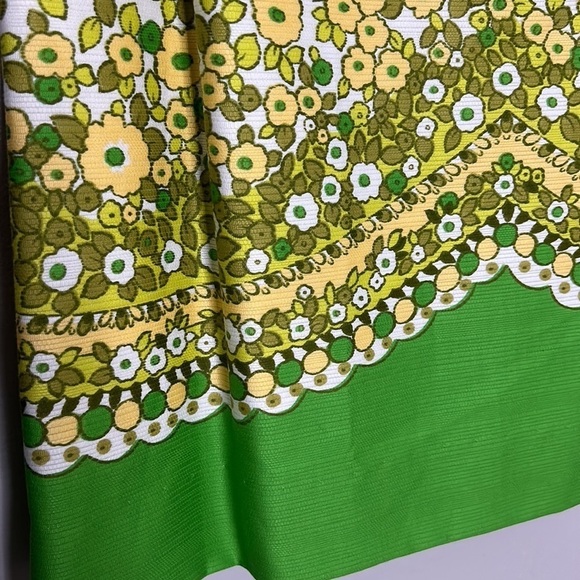 Vintage 60s Alex Coleman Mod floral cotton blend shift dress w belt medium - Picture 2 of 4